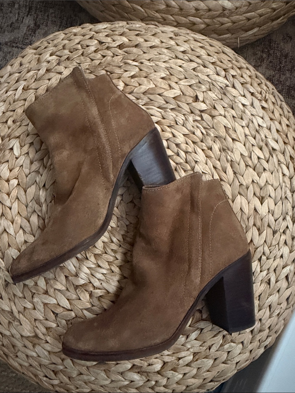 Dolce Vita Brown Suede Ankle Boots with Block Heel